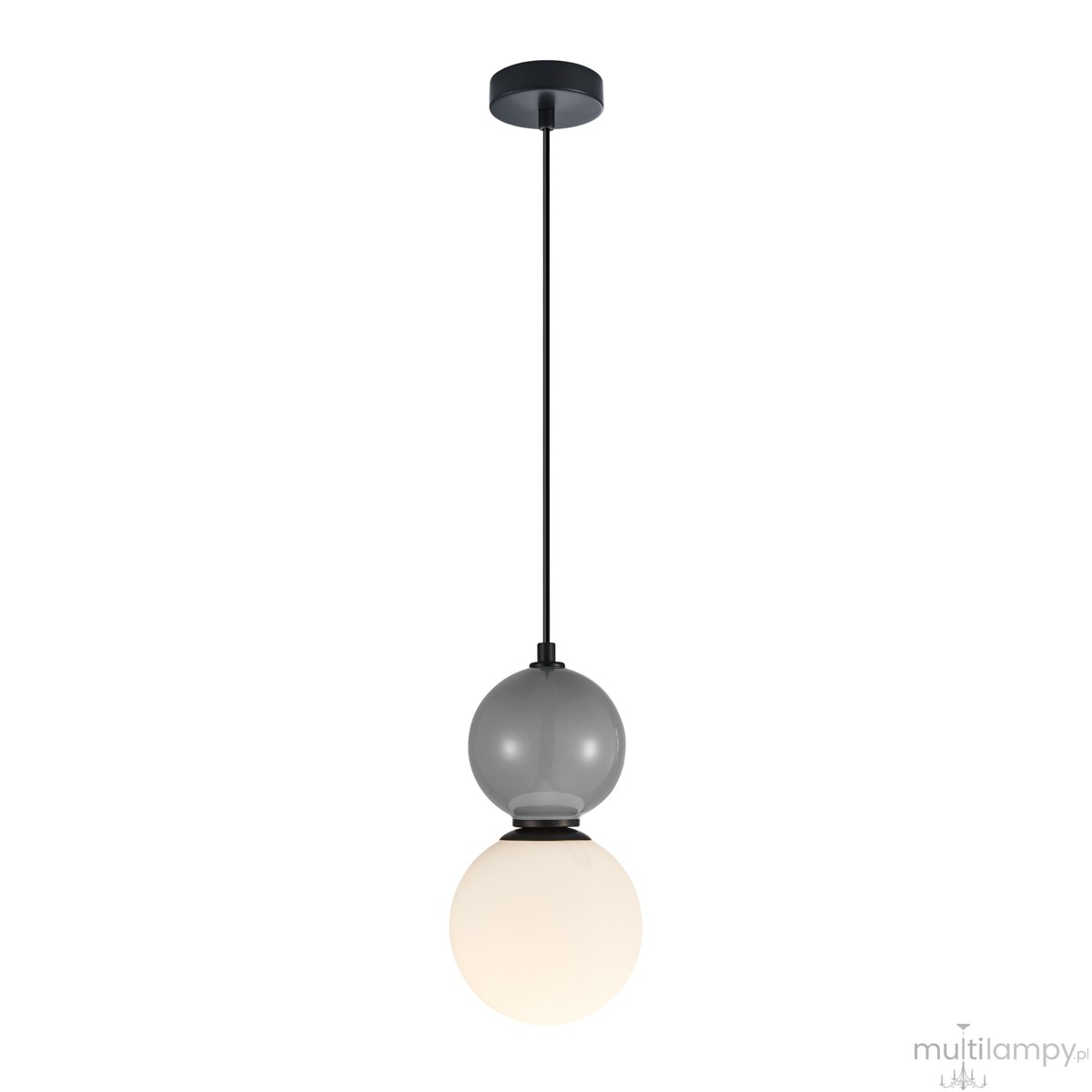 Mastal D15 lampa wisząca 1xE27 szara PND-36603-1S-BK-GR
