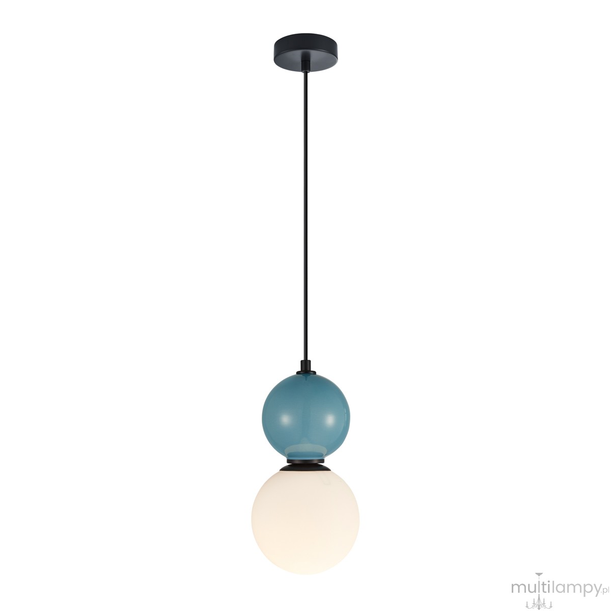 Mastal D15 lampa wisząca 1xE27 niebieska PND-36603-1S-BK-BLU