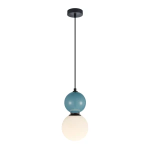 Mastal D15 lampa wisząca 1xE27 niebieska PND-36603-1S-BK-BLU