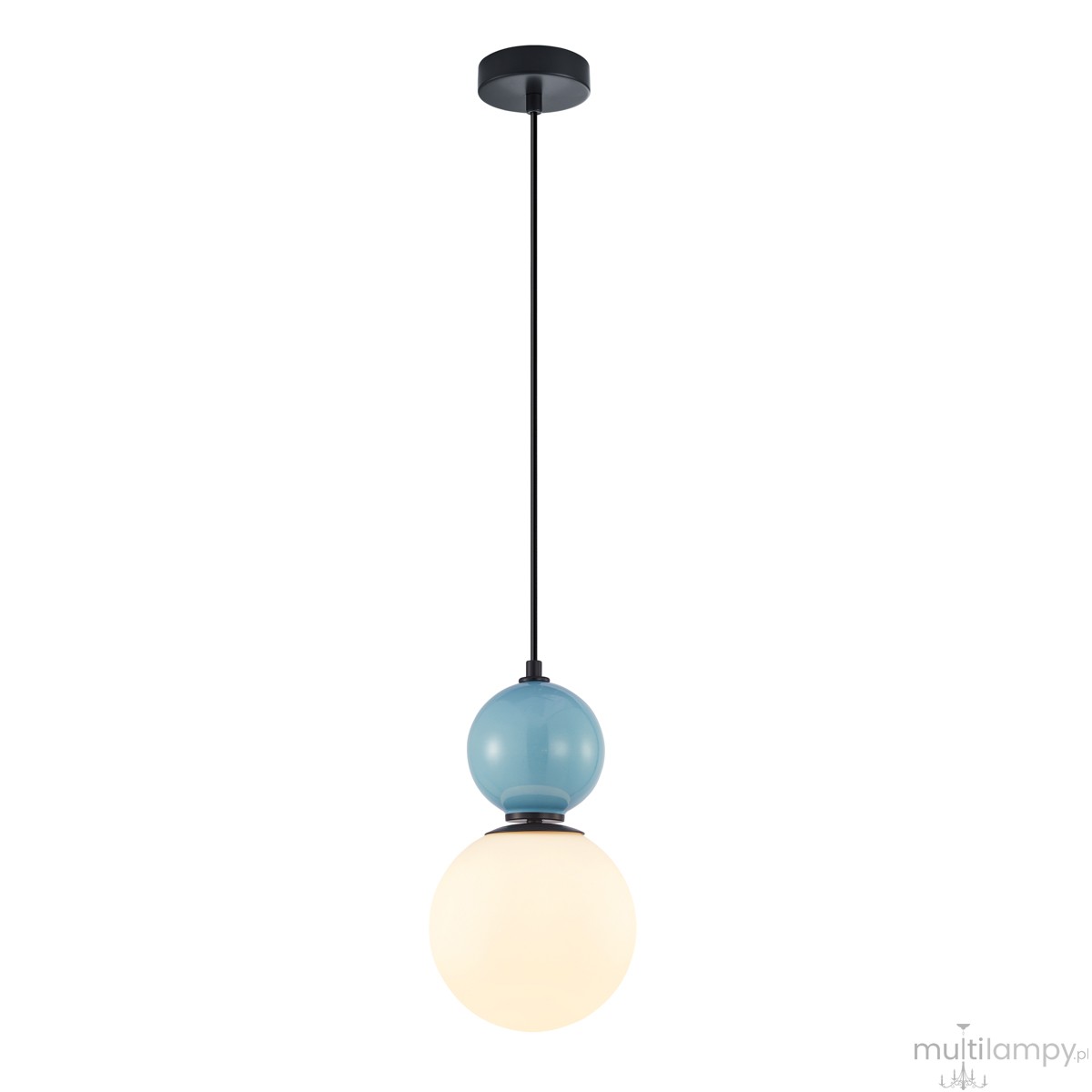 Mastal D18 lampa wisząca 1xE27 niebieska PND-36603-1M-BK-BLU
