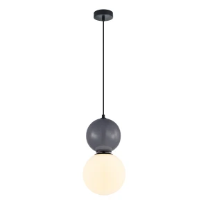 Mastal D20 lampa wisząca 1xE27 szara PND-36603-1L-BK-GR