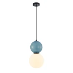 Mastal D20 lampa wisząca 1xE27 niebieska PND-36603-1L-BK-BLU