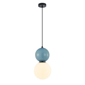 Mastal D20 lampa wisząca 1xE27 niebieska PND-36603-1L-BK-BLU