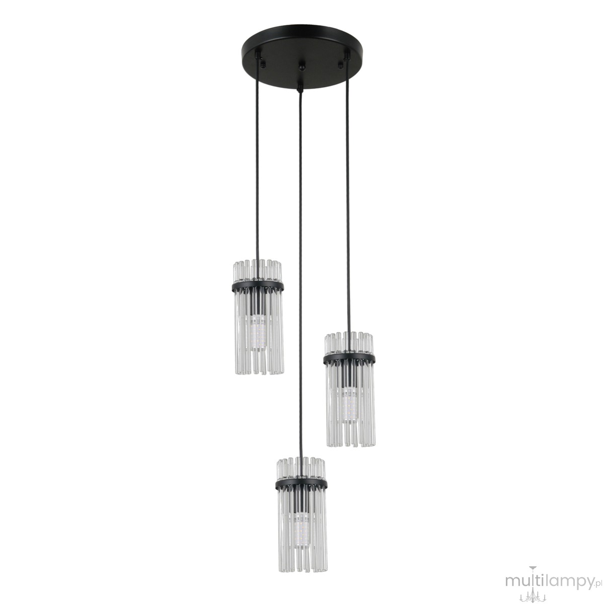 Merto lampa wisząca 3xE14 czarna PND-40930-3A-BK