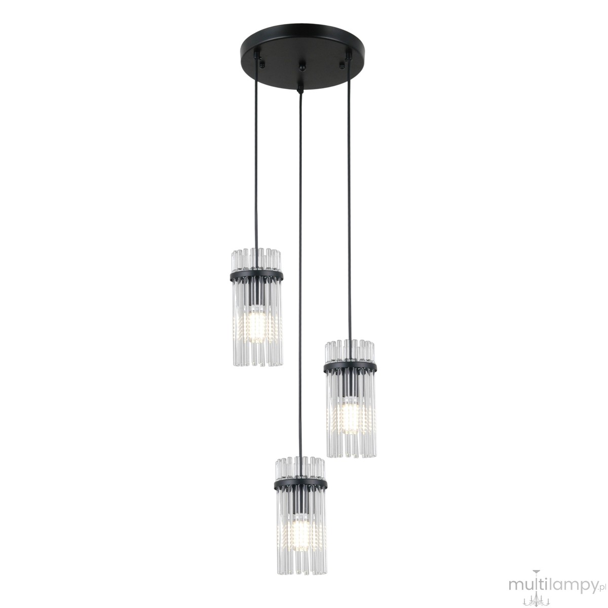 Merto lampa wisząca 3xE14 czarna PND-40930-3A-BK
