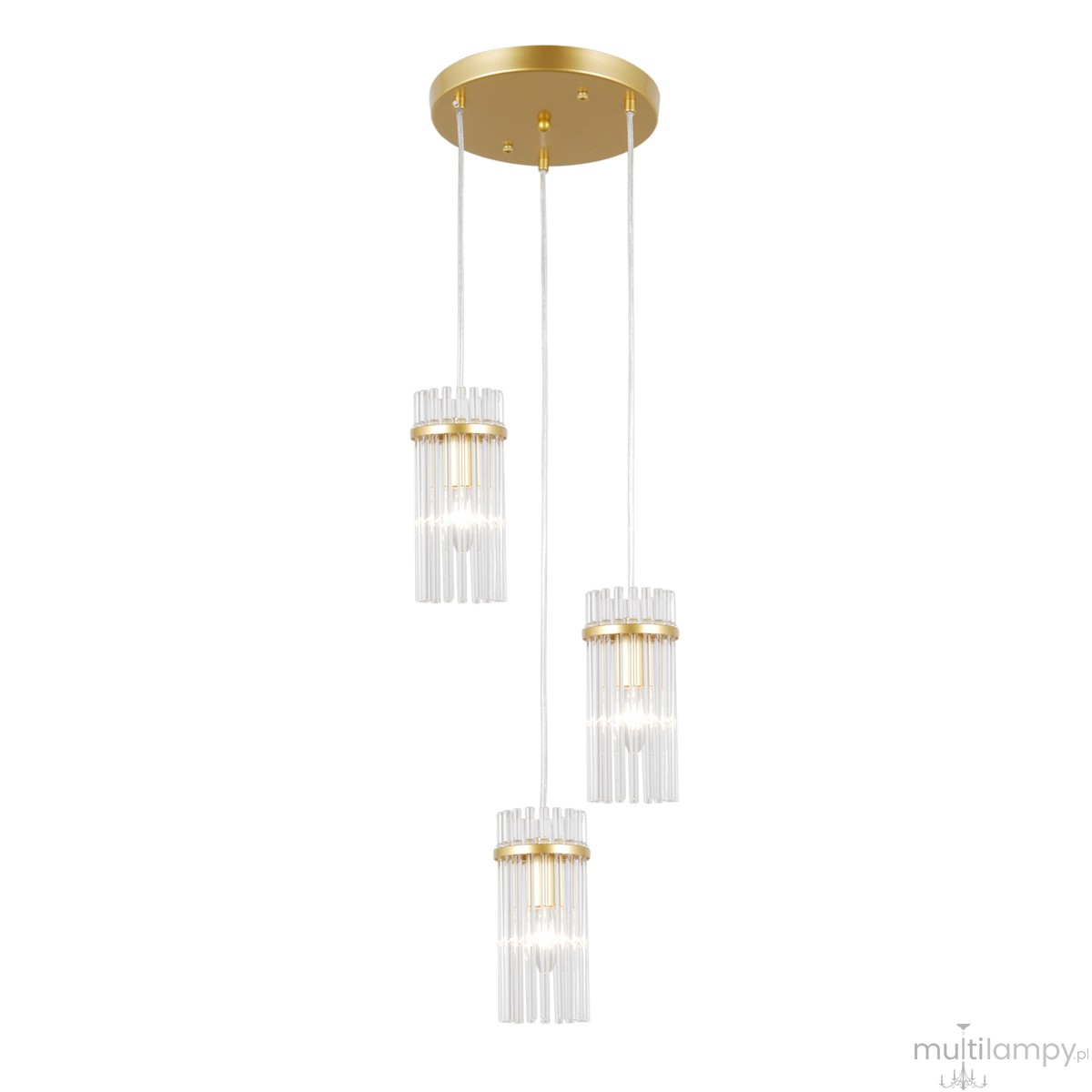 Merto lampa wisząca 3xE14 złota PND-40930-3A-GD