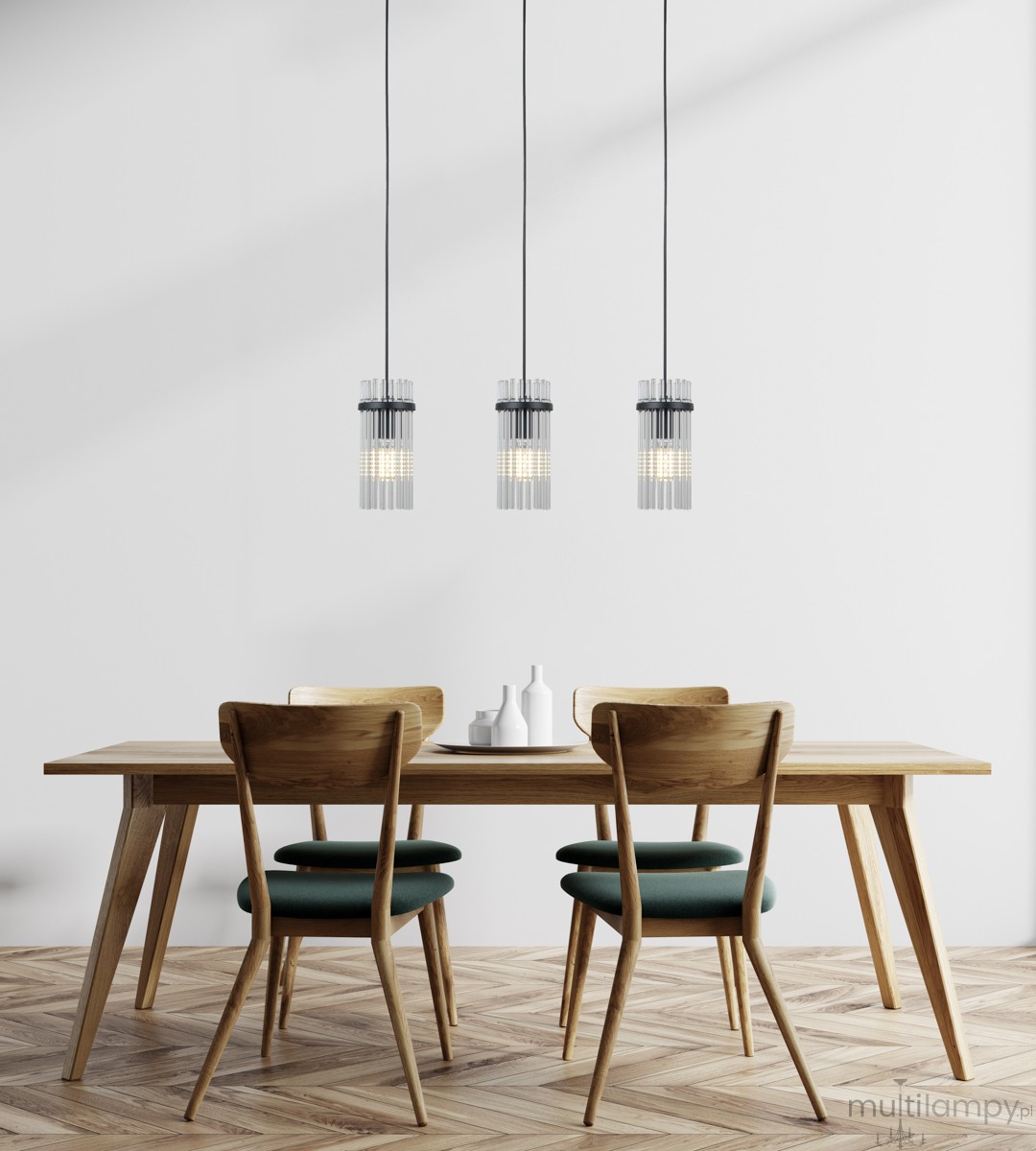 Merto lampa wisząca 3xE14 czarna PND-40930-3B-BK