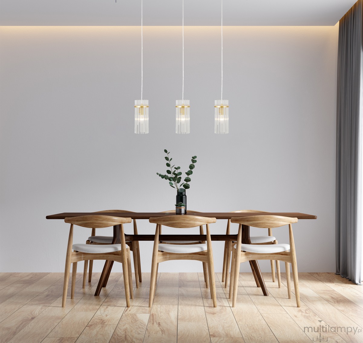 Merto lampa wisząca 3xE14 złota PND-40930-3B-GD