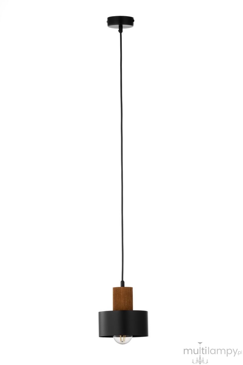 Rif Wood D15 lampa wisząca 1xE27 czarna/brąz 41858