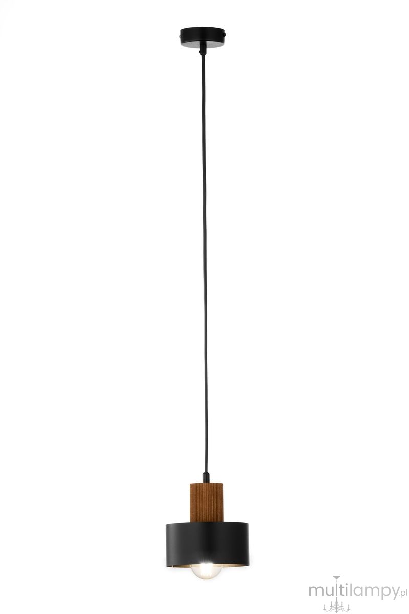 Rif Wood D15 lampa wisząca 1xE27 czarna/brąz 41858