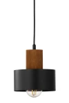 Rif Wood D15 lampa wisząca 1xE27 czarna/brąz 41858