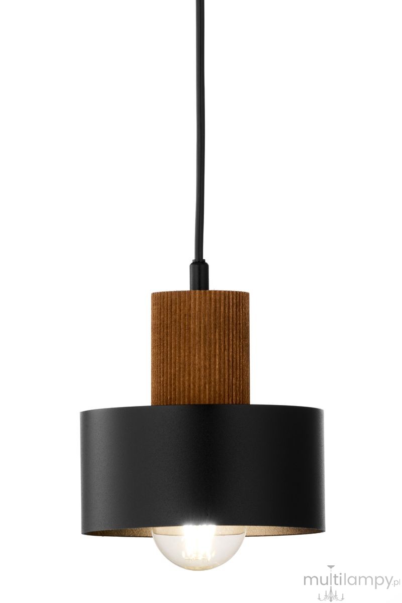 Rif Wood D15 lampa wisząca 1xE27 czarna/brąz 41858