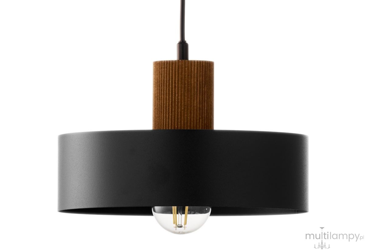 Rif Wood D20 lampa wisząca 1xE27 czarna/brąz 41859
