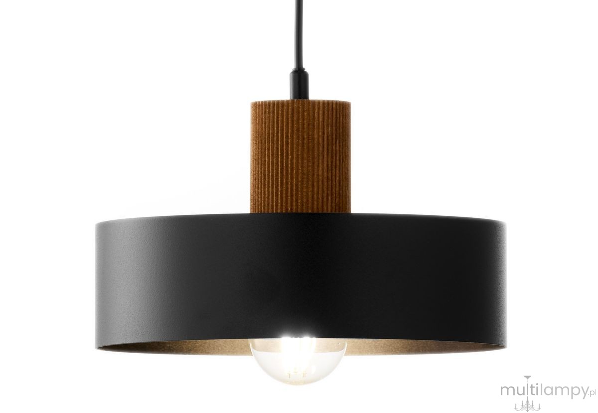 Rif Wood D20 lampa wisząca 1xE27 czarna/brąz 41859