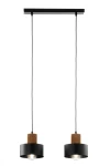 Rif Wood lampa wisząca 2xE27 czarna/brąz 41861