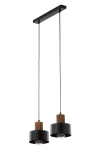 Rif Wood lampa wisząca 2xE27 czarna/brąz 41861