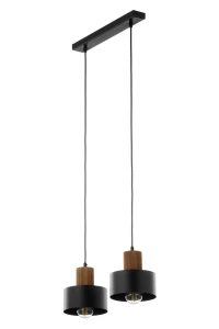 Rif Wood lampa wisząca 2xE27 czarna/brąz 41861