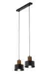 Rif Wood lampa wisząca 2xE27 czarna/brąz 41861