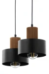 Rif Wood lampa wisząca 2xE27 czarna/brąz 41861