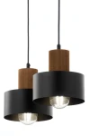 Rif Wood lampa wisząca 2xE27 czarna/brąz 41861