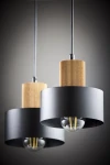 Rif Wood lampa wisząca 2xE27 czarna/brąz 41861