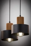 Rif Wood lampa wisząca 2xE27 czarna/brąz 41861