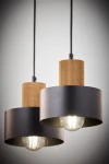 Rif Wood lampa wisząca 2xE27 czarna/brąz 41861