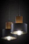 Rif Wood lampa wisząca 2xE27 czarna/brąz 41861