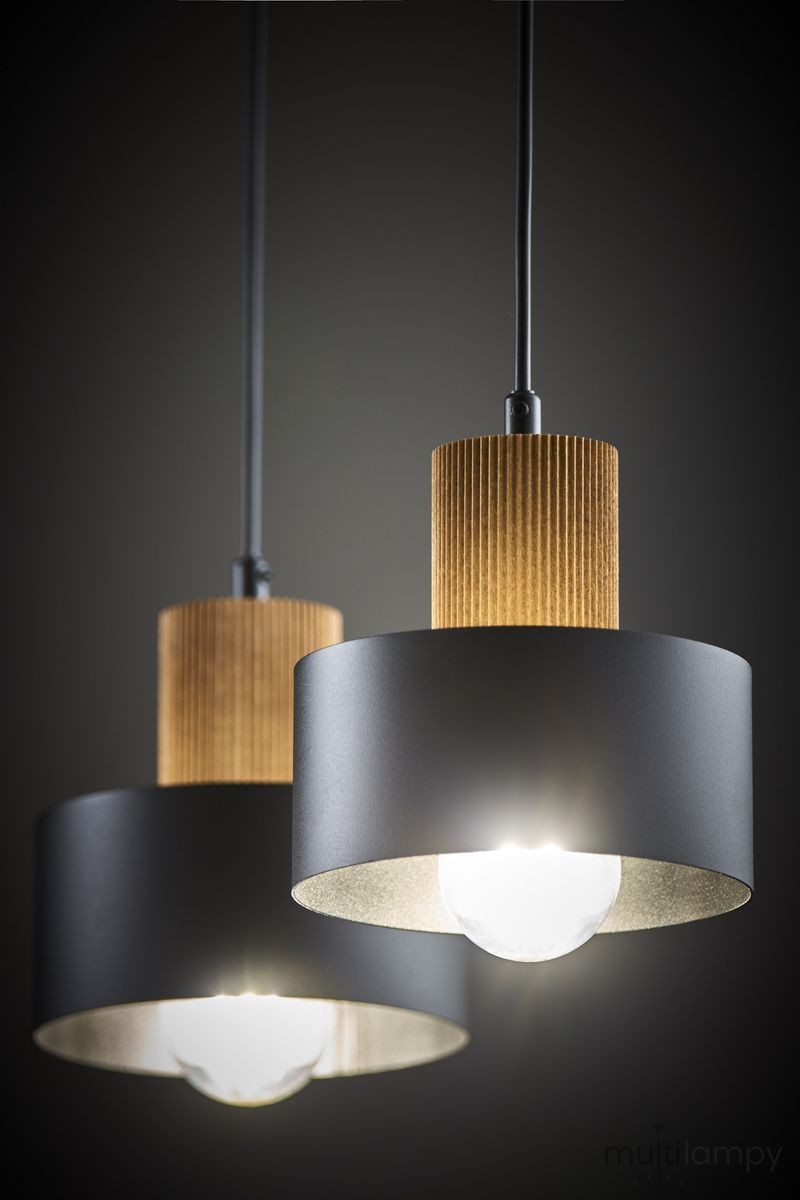 Rif Wood lampa wisząca 2xE27 czarna/brąz 41861