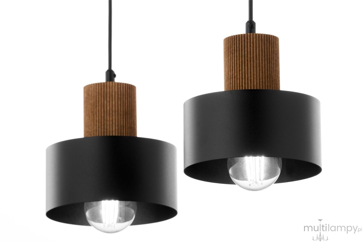 Rif Wood lampa wisząca 2xE27 czarna/brąz 41861