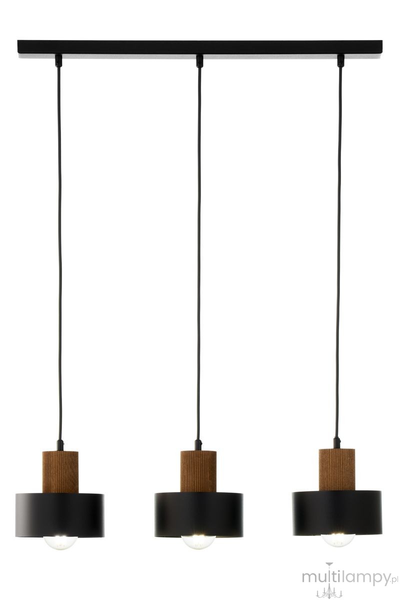 Rif Wood lampa wisząca 3xE27 czarna/brąz 41862