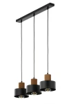 Rif Wood lampa wisząca 3xE27 czarna/brąz 41862