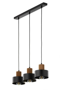 Rif Wood lampa wisząca 3xE27 czarna/brąz 41862