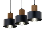 Rif Wood lampa wisząca 3xE27 czarna/brąz 41862