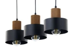 Rif Wood lampa wisząca 3xE27 czarna/brąz 41862