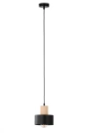 Rif Wood D15 lampa wisząca 1xE27 czarna/naturalny 41863