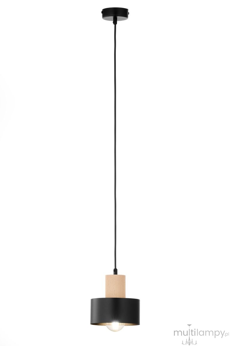 Rif Wood D15 lampa wisząca 1xE27 czarna/naturalny 41863