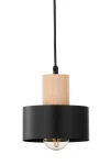 Rif Wood D15 lampa wisząca 1xE27 czarna/naturalny 41863