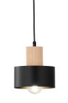Rif Wood D15 lampa wisząca 1xE27 czarna/naturalny 41863