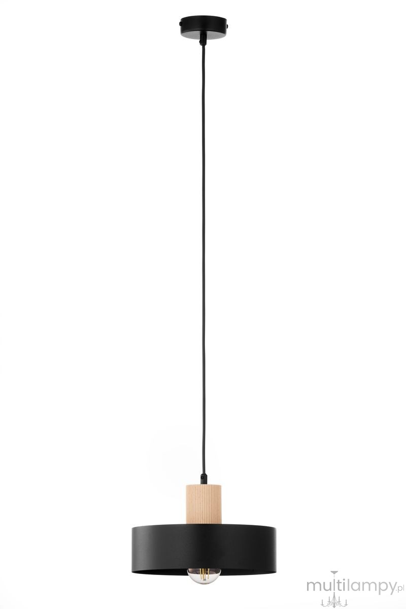 Rif Wood D20 lampa wisząca 1xE27 czarna/naturalny 41864
