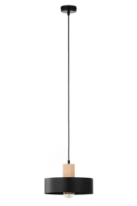 Rif Wood D20 lampa wisząca 1xE27 czarna/naturalny 41864