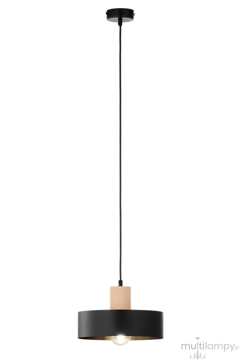 Rif Wood D20 lampa wisząca 1xE27 czarna/naturalny 41864
