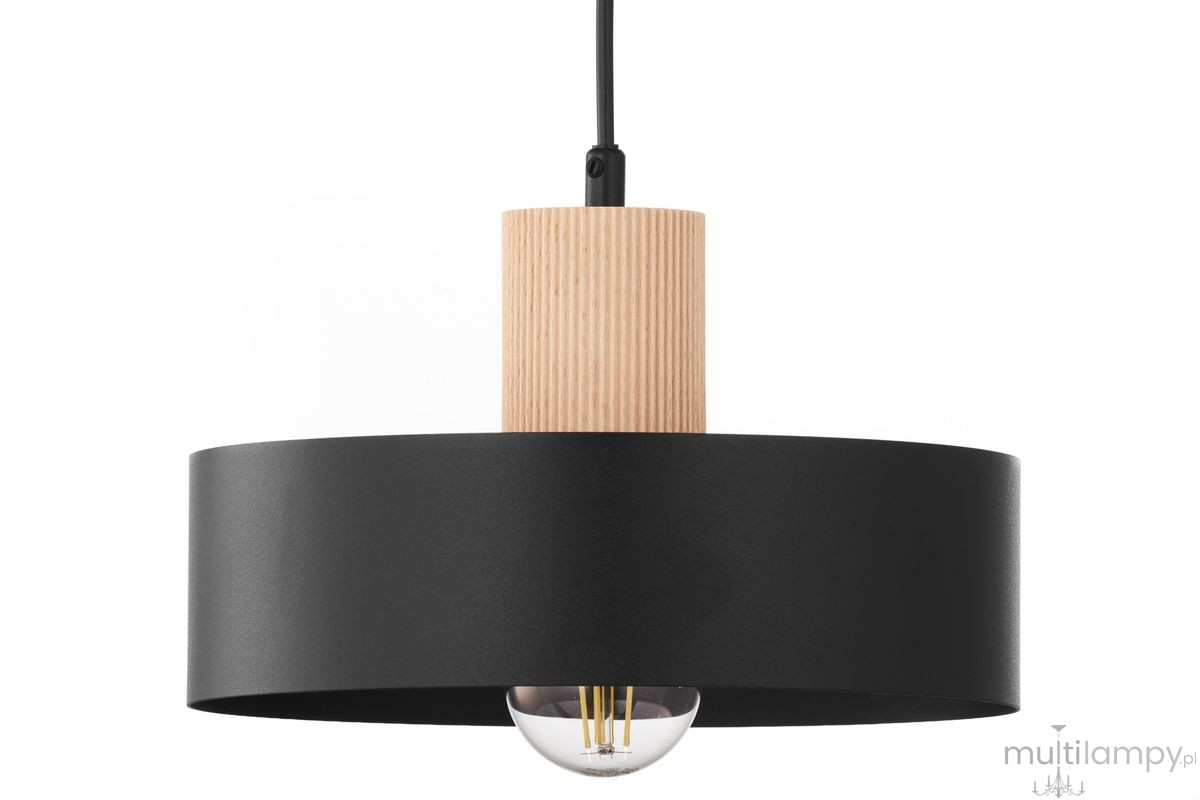 Rif Wood D20 lampa wisząca 1xE27 czarna/naturalny 41864