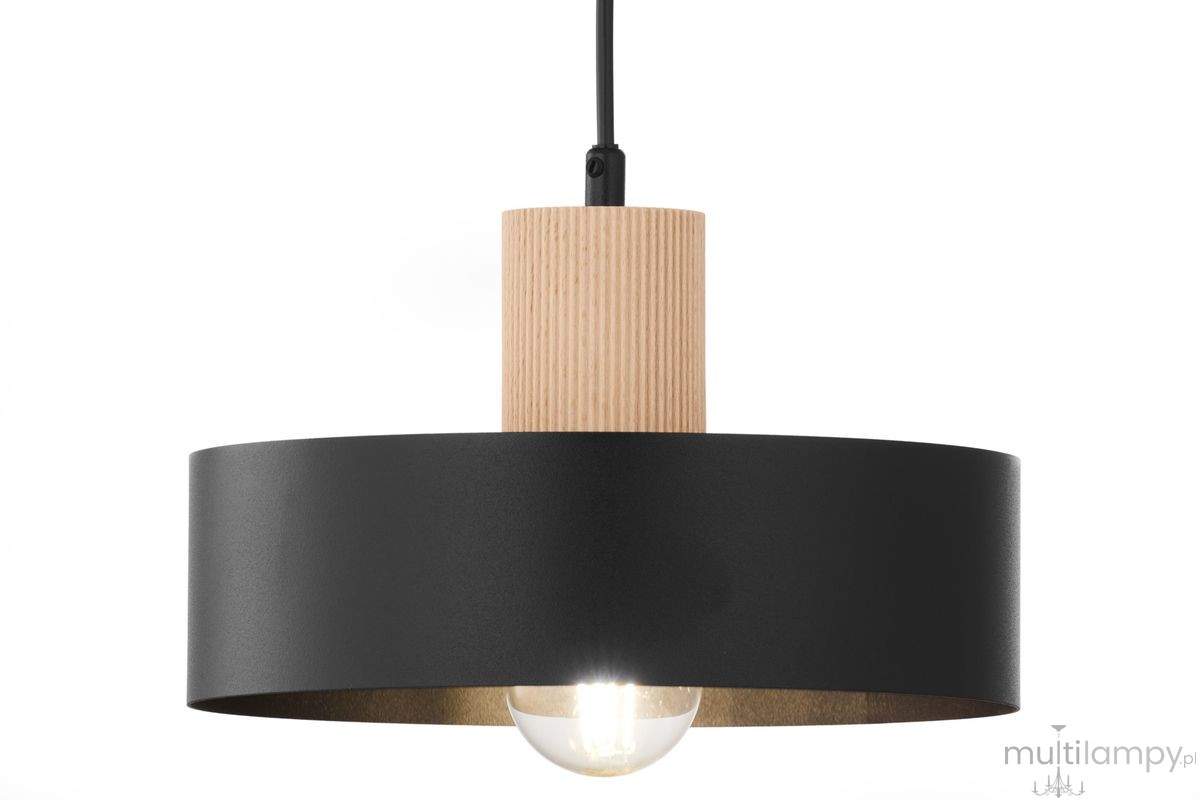Rif Wood D20 lampa wisząca 1xE27 czarna/naturalny 41864