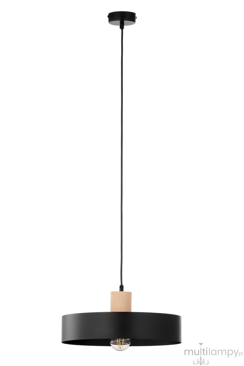 Rif Wood D30 lampa wisząca 1xE27 czarna/naturalny 41865