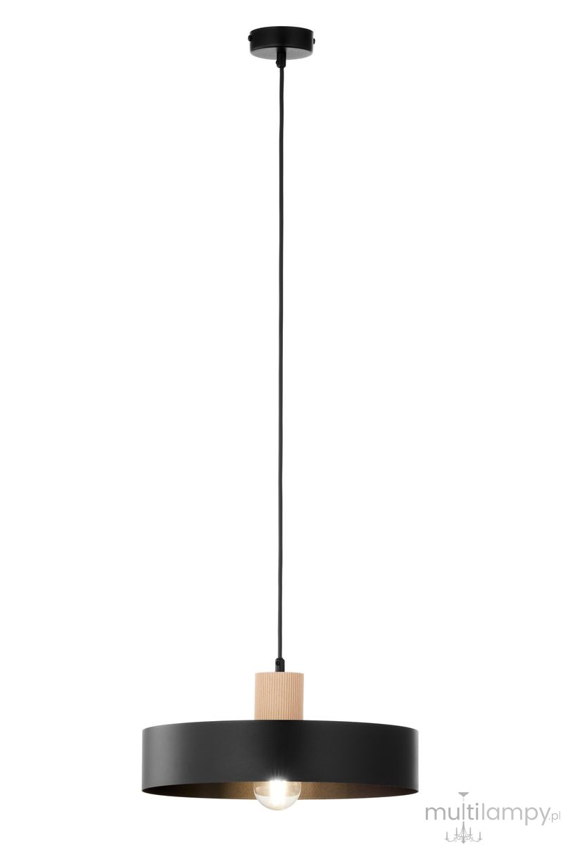 Rif Wood D30 lampa wisząca 1xE27 czarna/naturalny 41865