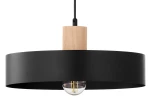 Rif Wood D30 lampa wisząca 1xE27 czarna/naturalny 41865
