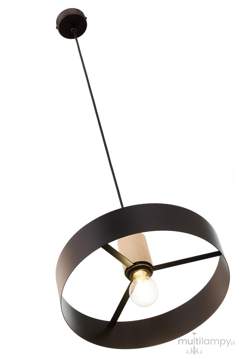 Rif Wood D30 lampa wisząca 1xE27 czarna/naturalny 41865
