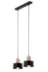 Rif Wood lampa wisząca 2xE27 czarna/naturalny 41866