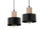 Rif Wood lampa wisząca 2xE27 czarna/naturalny 41866